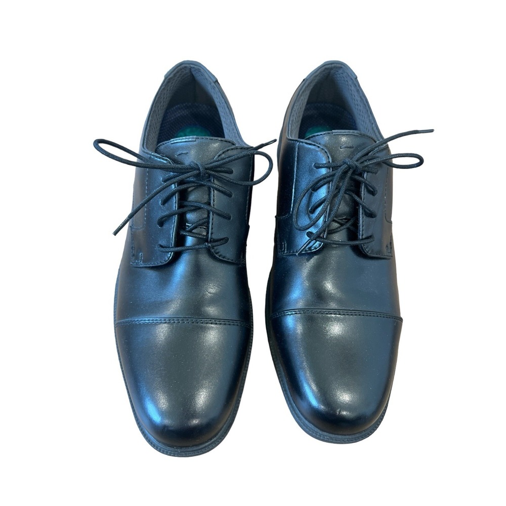 Nunn Bush Mens Black Leather Comfort Gel Memory Foam Oxford Dress Shoes Size 12M